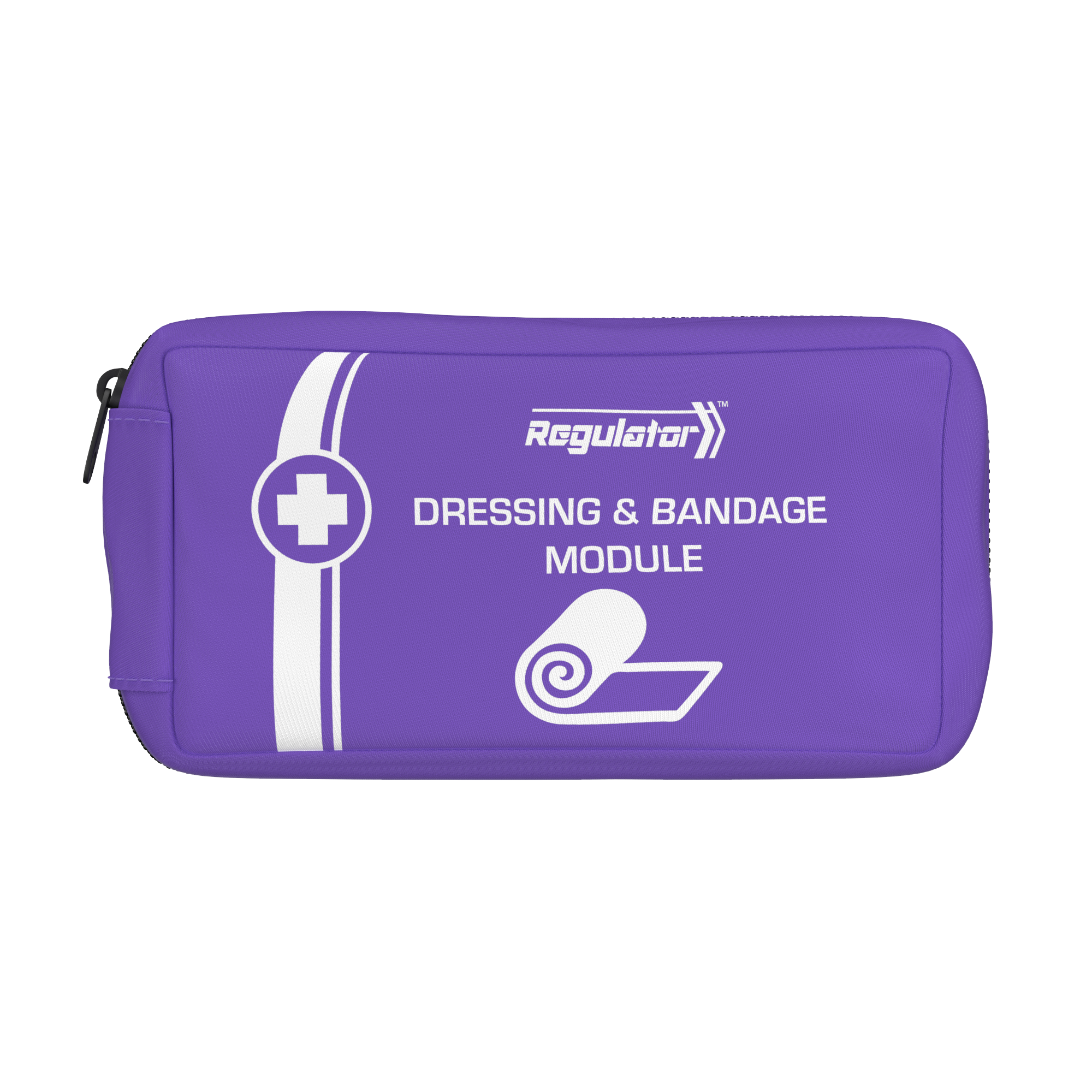 AEROCASE MODULATOR Purple Dressings and Bandage Module 20 x 6 x 10cm showing pre-stocked purple module for the MODULATOR first aid kit system