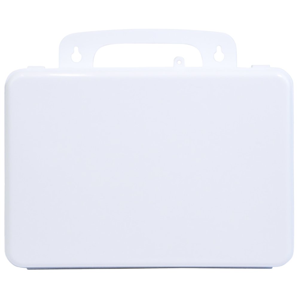 AEROCASE Small/Medium White Weatherproof Case 25 x 17 x 7.5cm showing compact rigid white plastic weatherproof first aid case for kit assembly