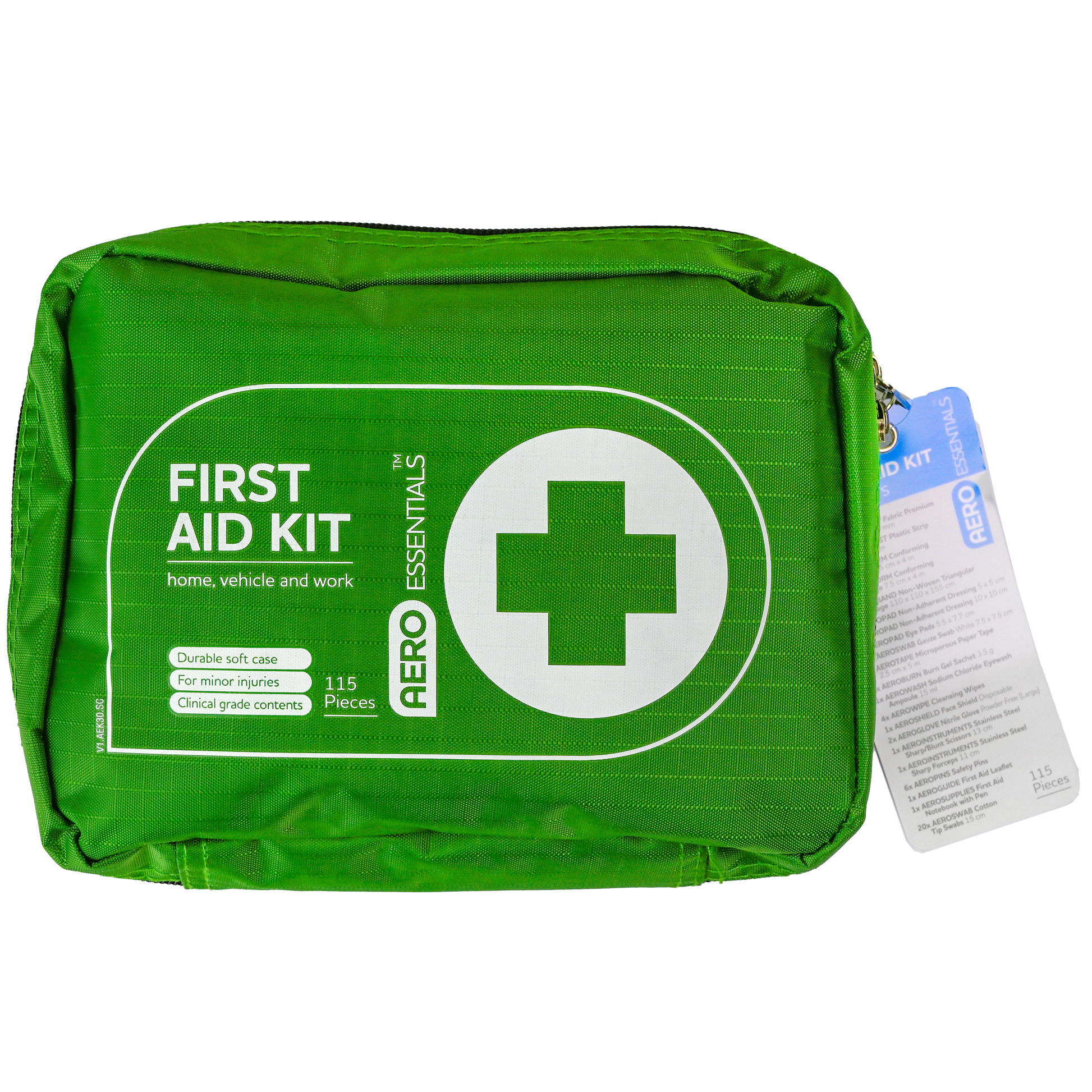 AEROESSENTIALS First Aid Kit 30 showing pre-stocked 30-item first aid kit for small to medium workplace first aid compliance provision