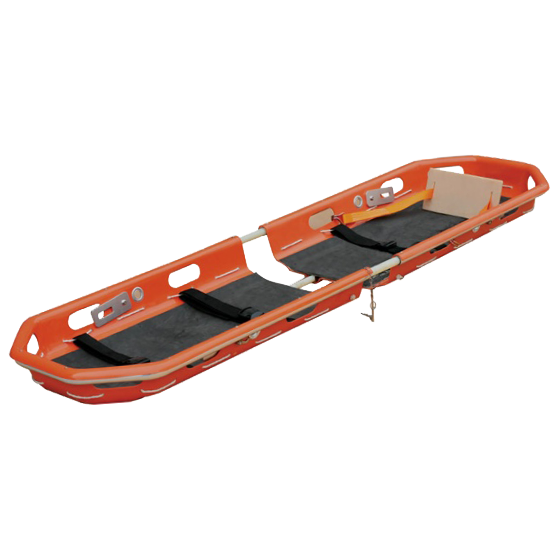 AERORESCUE Collapsible Basket Stretcher showing collapsible full-body basket stretcher for technical rescue, high-angle, and confined space extraction