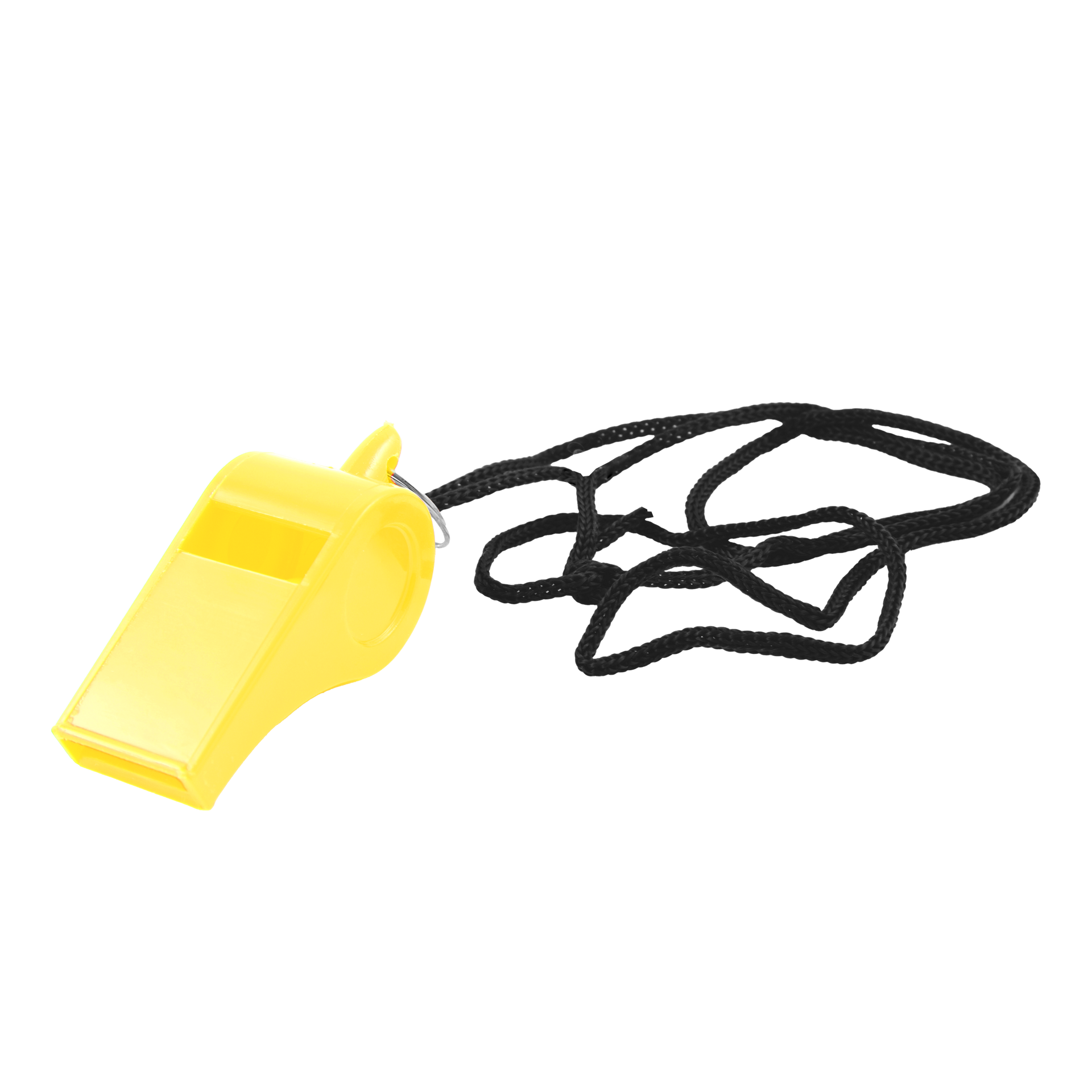 AEROSUPPLIES Yellow Plastic Whistle showing high-visibility yellow pealess emergency whistle for first aid kit and outdoor safety pack inclusion