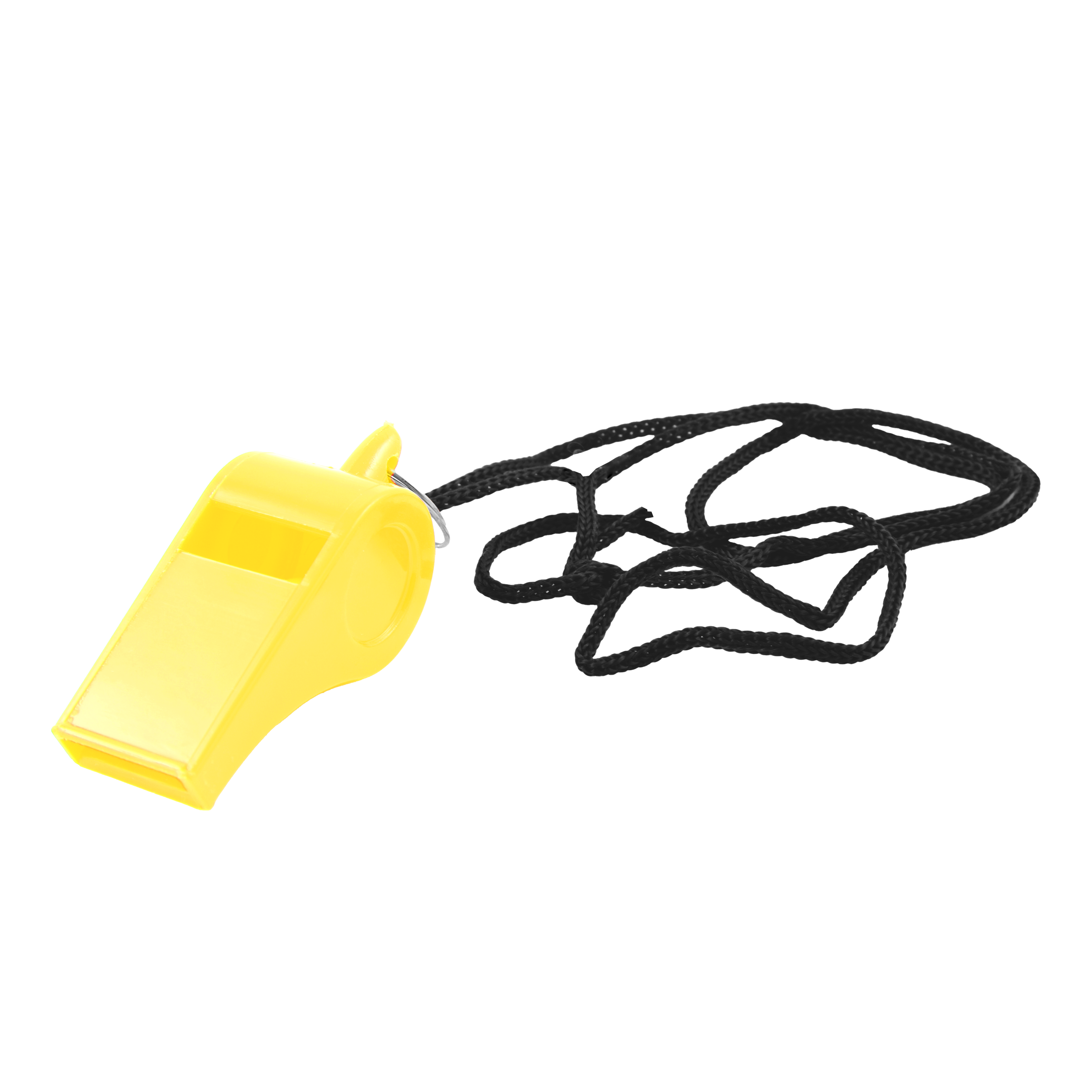 AEROSUPPLIES Yellow Plastic Whistle showing high-visibility yellow pealess emergency whistle for first aid kit and outdoor safety pack inclusion