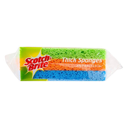 Scotch-Brite Antibacterial Thick Sponges Pack 3 Box of 8