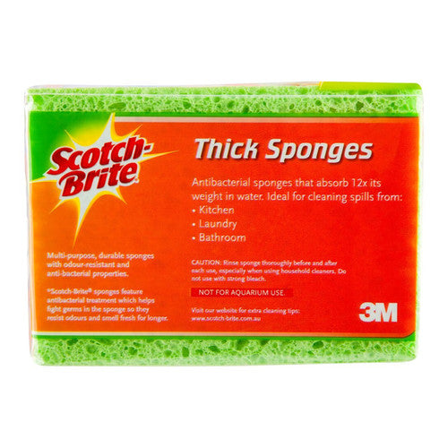 Scotch-Brite Antibacterial Thick Sponges Pack 3 Box of 8