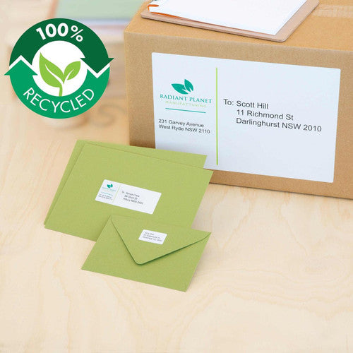 Avery White 100% Recycled Enviro Labels L7651EV 6500 Pack 38.1 x 21.2mm 65UP