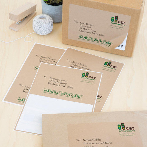 Avery Brown Kraft TrueBlock Shipping Labels A6 L7185 20 Pack 105 x 148mm 1UP