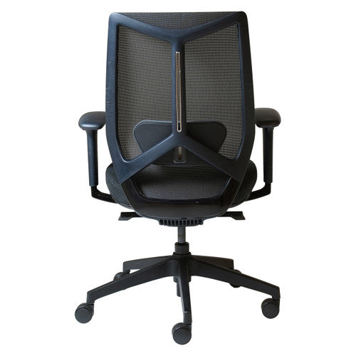 Rapidline Arco High Mesh Back Operator Chair with Arms Black Fabric