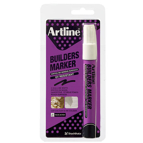 Artline Builders Permanent Marker White Hangsell Box of 12