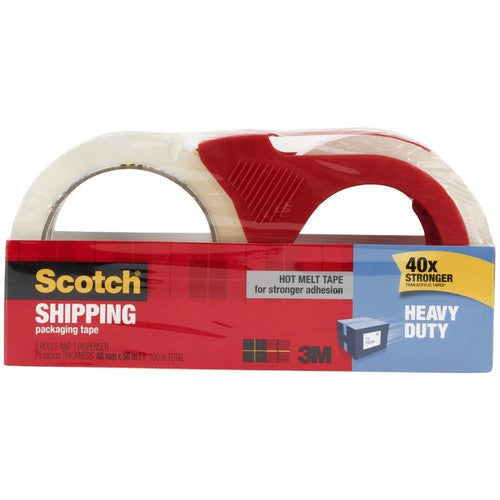 Scotch 3850-2-1RDAU Dispenser and Heavy Duty Tape 2 Rolls 48mm x 50m Clear