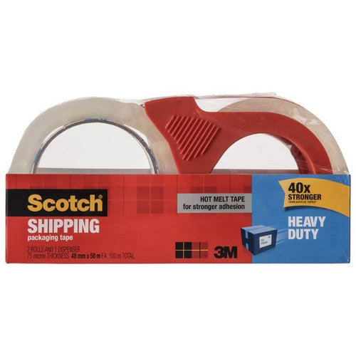 Scotch 3850-2-1RDAU Dispenser and Heavy Duty Tape 2 Rolls 48mm x 50m Clear