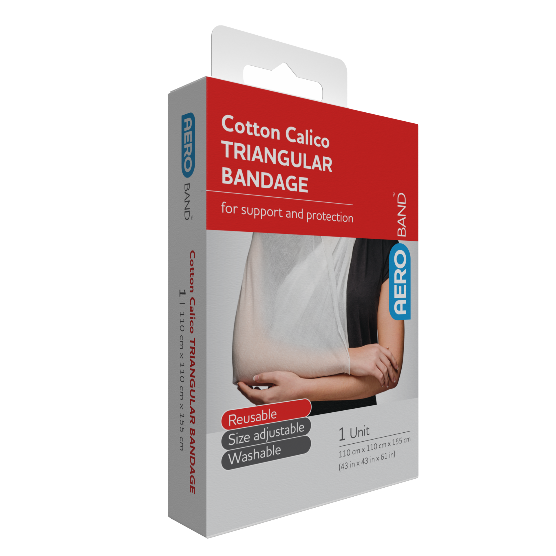AeroBand Cotton Calico Triangular Bandage 110 x 110 x 155cm extra-large triangular bandage