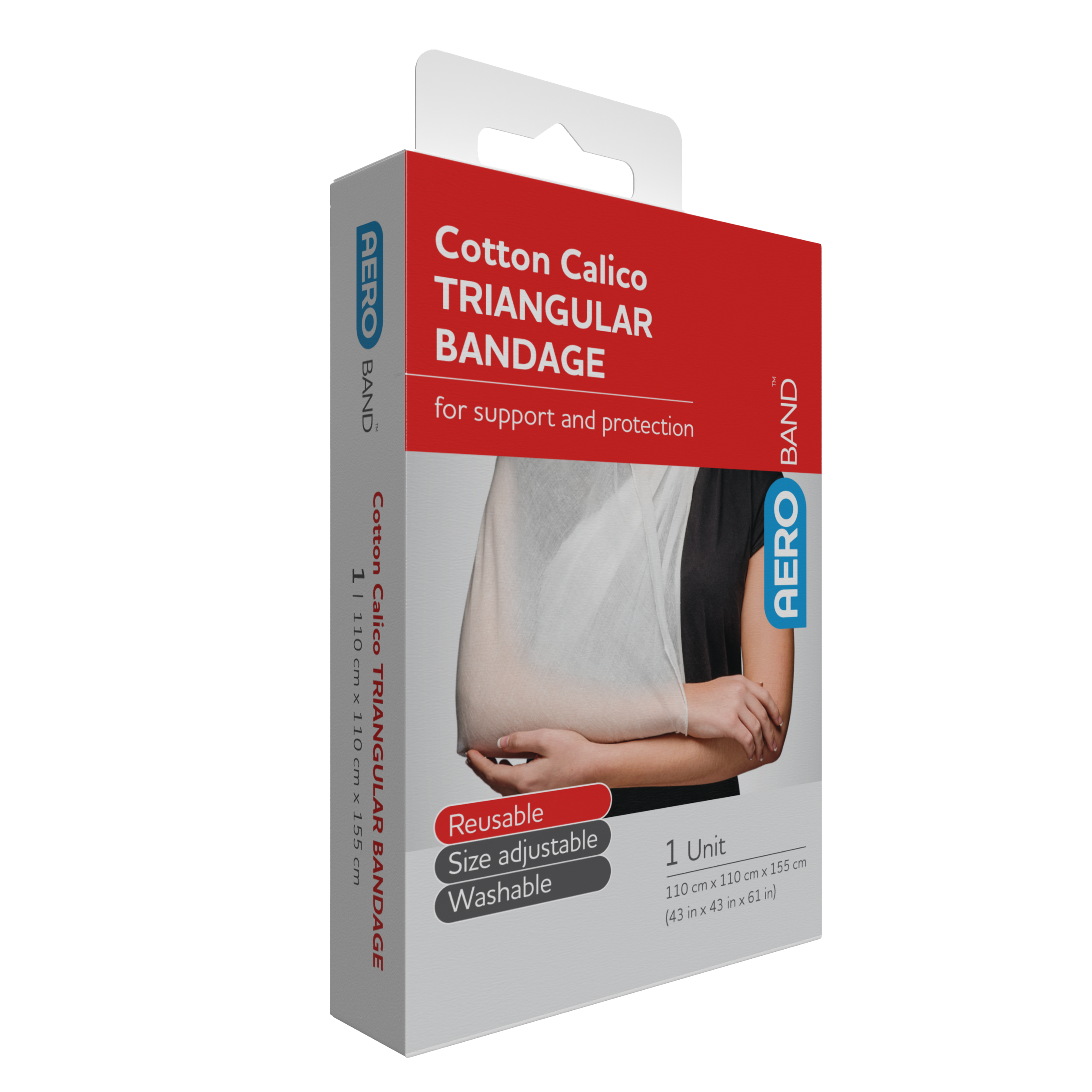 AeroBand Cotton Calico Triangular Bandage 110 x 110 x 155cm extra-large triangular bandage
