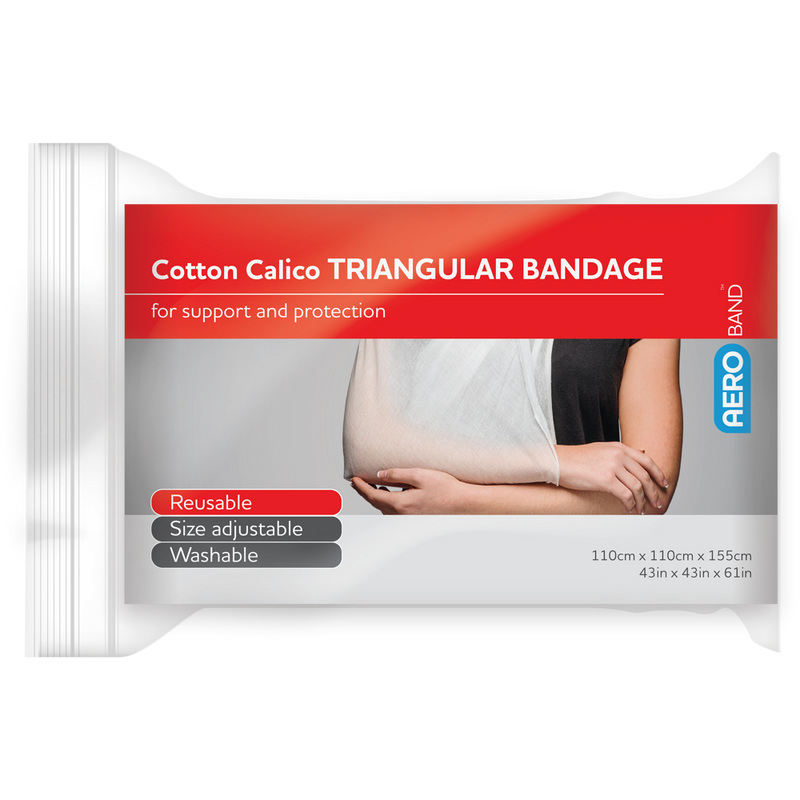 AeroBand Cotton Calico Triangular Bandage 110x110x155cm bag of 10 arm sling bandage