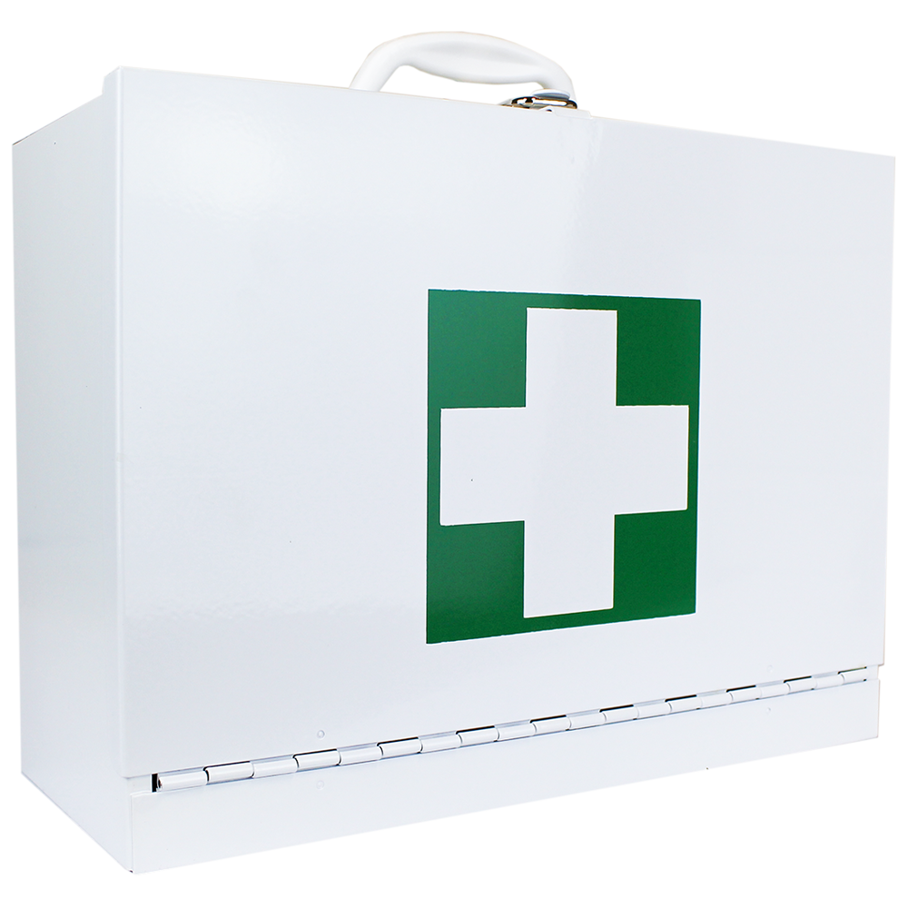 AeroCase Medium Drop Front Metal Cabinet 43 x 31 x 15cm metal first aid cabinet with drop-down door for wide supply access