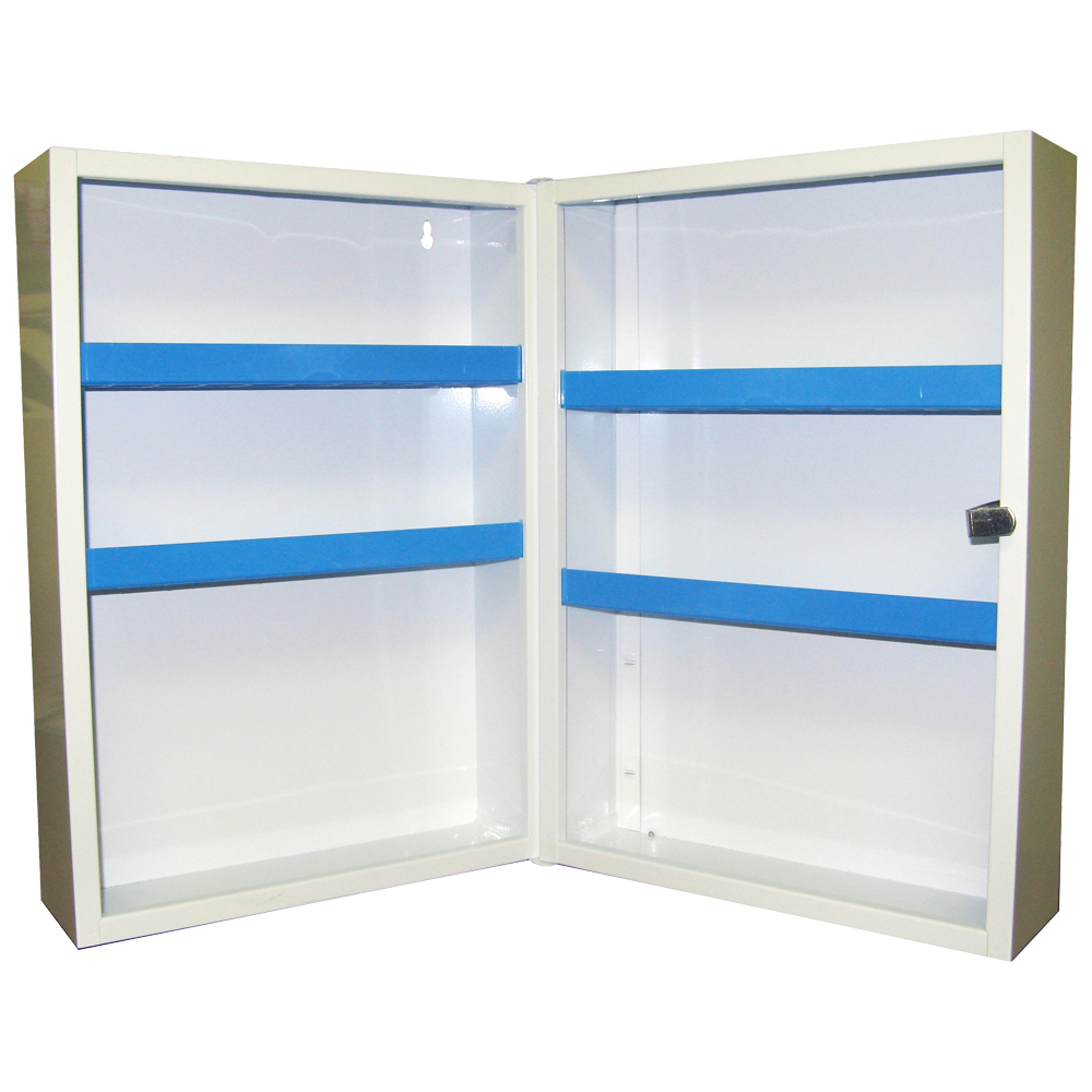 AeroCase Large Metal Cabinet 34 x 49 x 22cm deep-format wall-mountable metal first aid cabinet