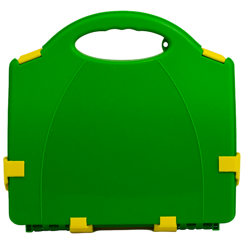 AeroCase Medium Green and Yellow Neat Plastic Case 28 x 27 x 9.5cm mid-size first aid case for workplace kit assembly