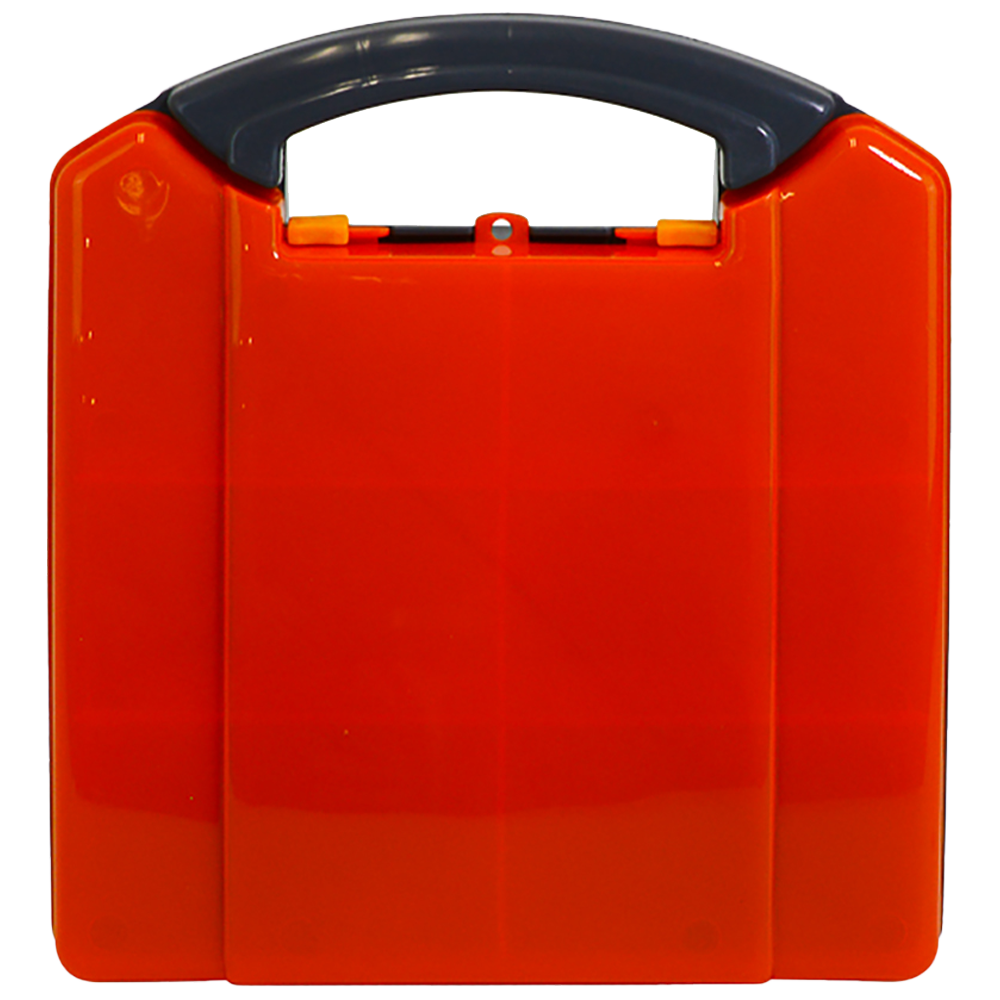 AeroCase Small Medium Orange and Grey Neat Plastic Case 25.5 x 23.5 x 9cm for first aid kit assembly