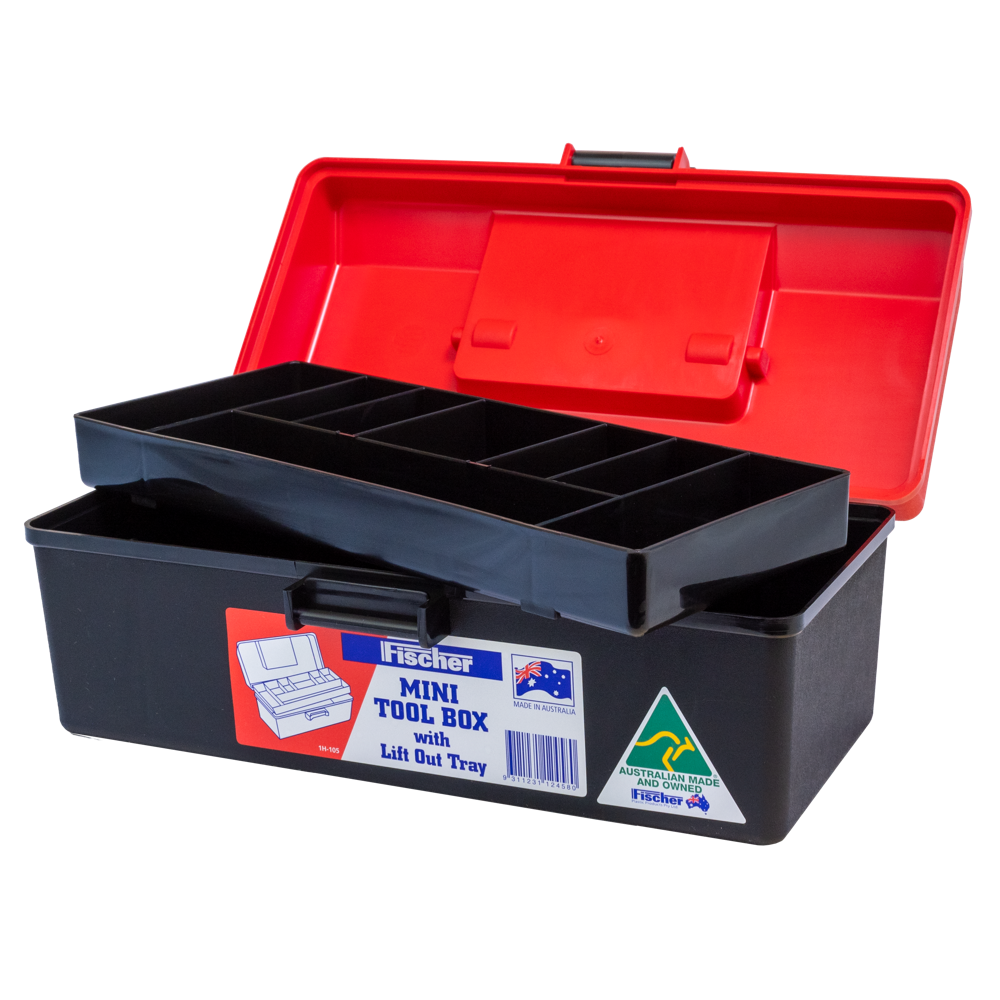 AeroCase Red and Black Plastic Tacklebox with Liftout Tray 15x29x11.5cm