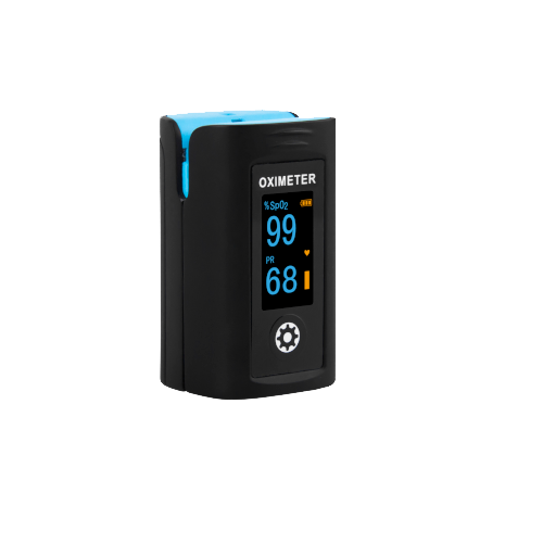 AeroDiagnostic Lux Black Finger Pulse Oximeter measures SpO2 pulse rate and perfusion index