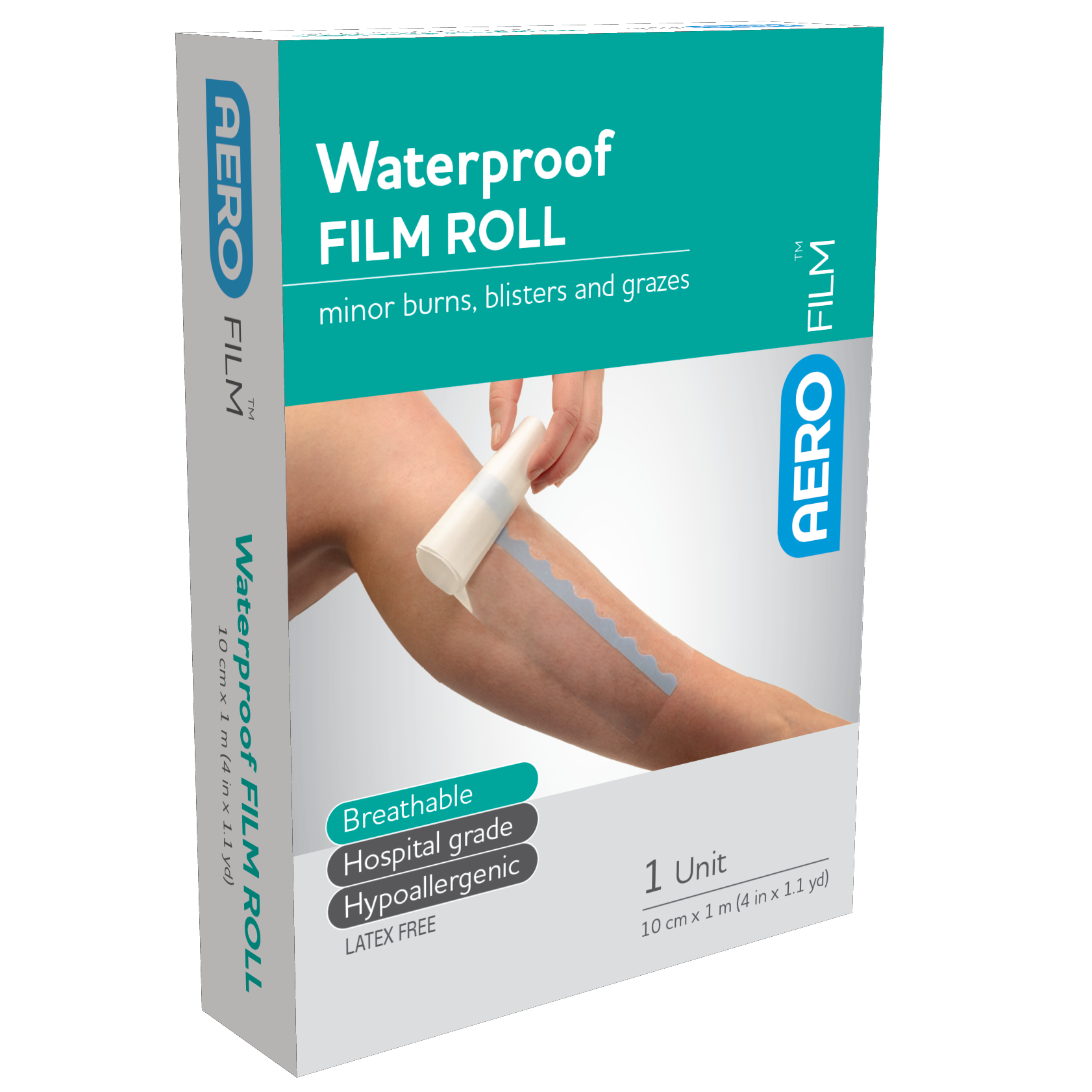 AeroFilm Waterproof Film Roll 10cm x 1m sterile transparent film for IV sites and wound protection