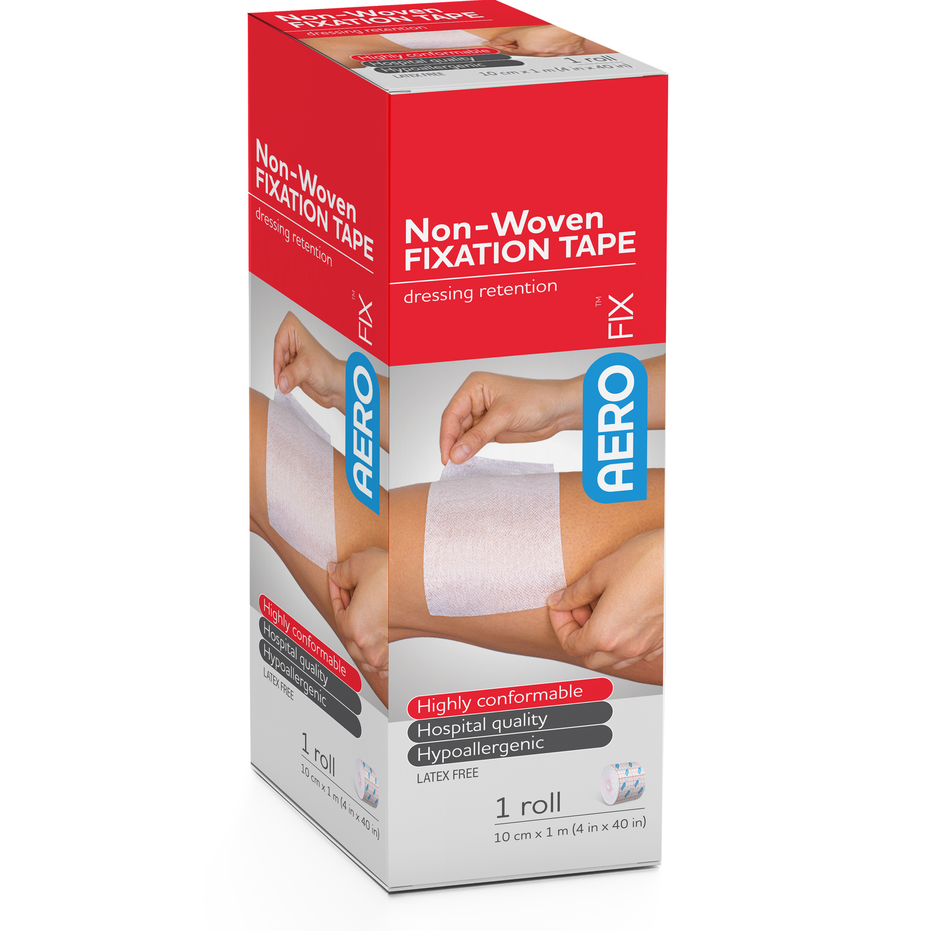 AeroFix Non-Woven Fixation Tape 10cm x 1m hypo-allergenic wide fixation tape