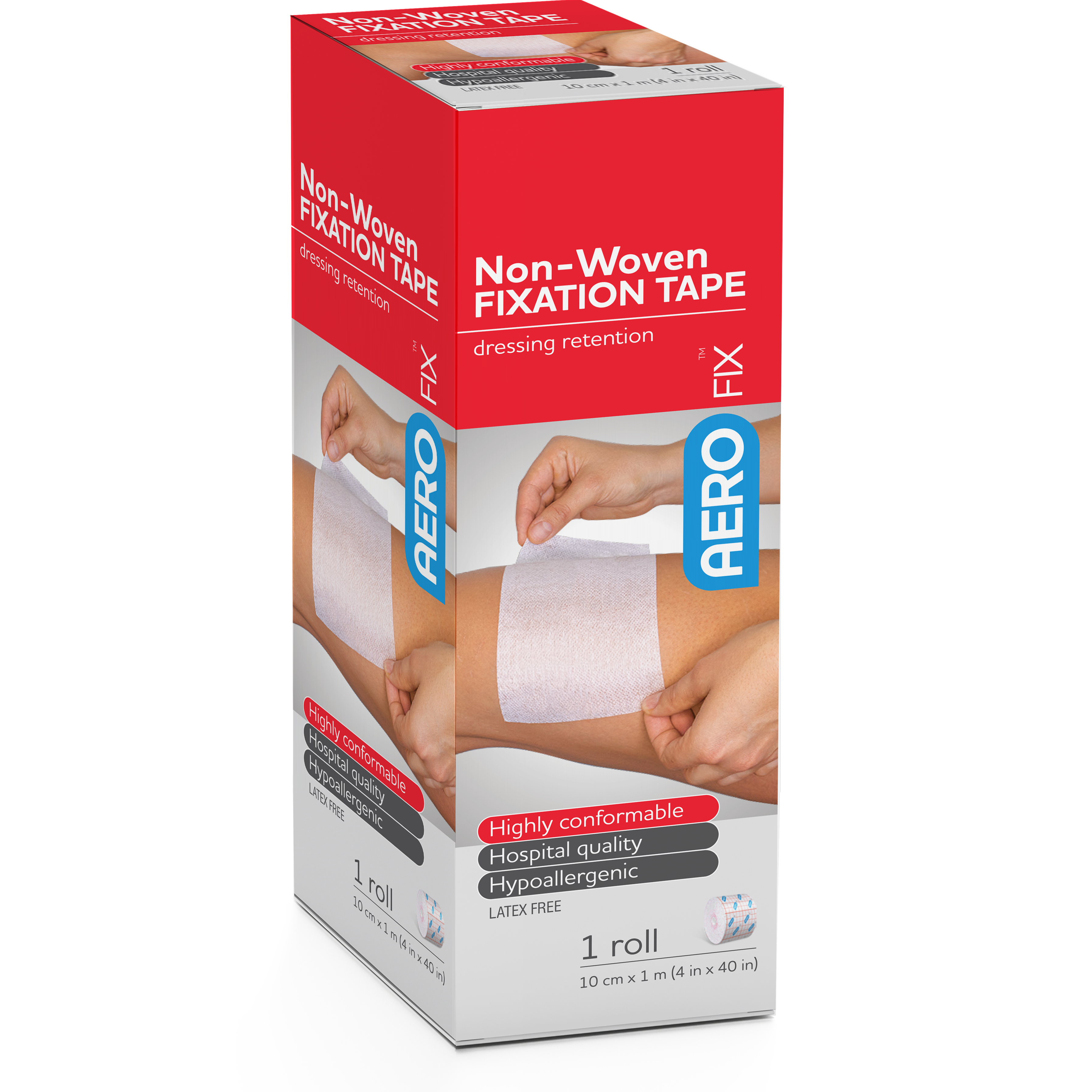 AeroFix Non-Woven Fixation Tape 10cm x 1m hypo-allergenic wide fixation tape