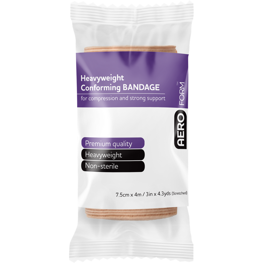AeroForm Heavyweight Conforming Bandage 7.5cm x 4m wrap of 12 conforming bandage for wound retention