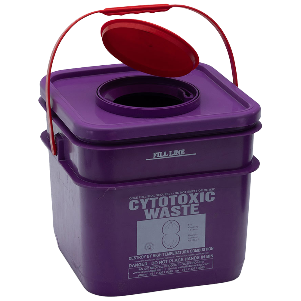 AeroHazard Cytotoxic Disposal Container 12.5L compliant chemotherapy waste container