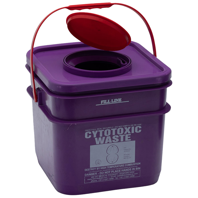 AeroHazard Cytotoxic Disposal Container 12.5L compliant chemotherapy waste container