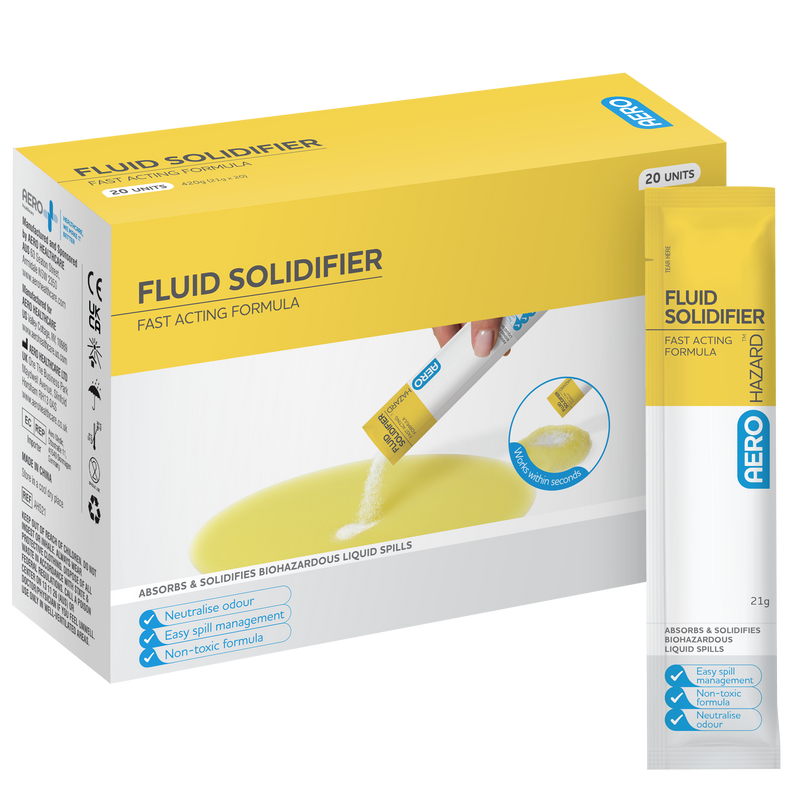 AeroHazard Fluid Solidifier Sachet 21g box of 20 biohazard spill solidification