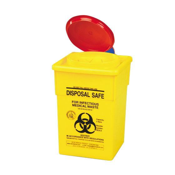 AeroHazard Sharps Disposal Container 2L compliant puncture-resistant sharps disposal