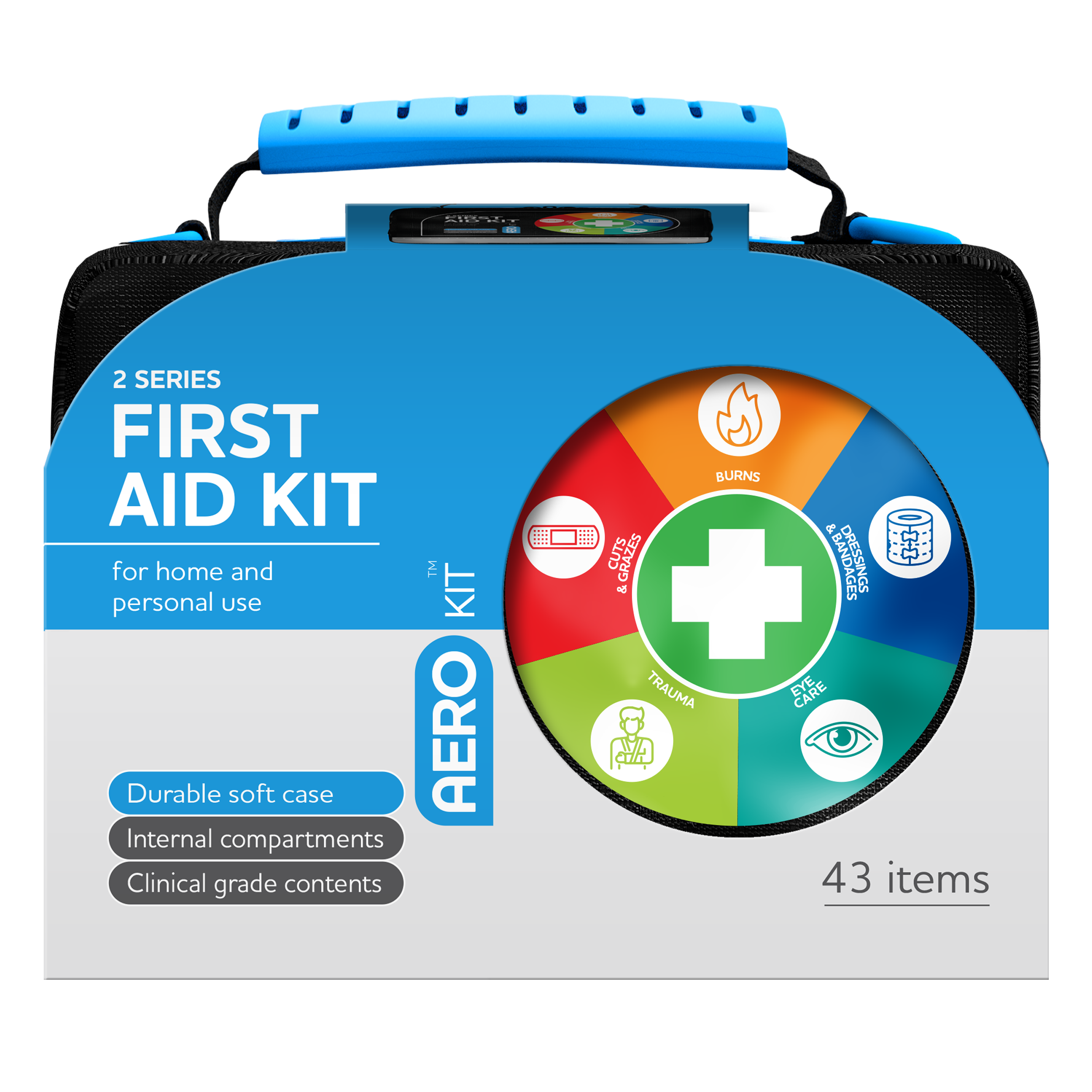 AeroKit 2 Series First Aid Kit Softpack Black compact portable black softpack