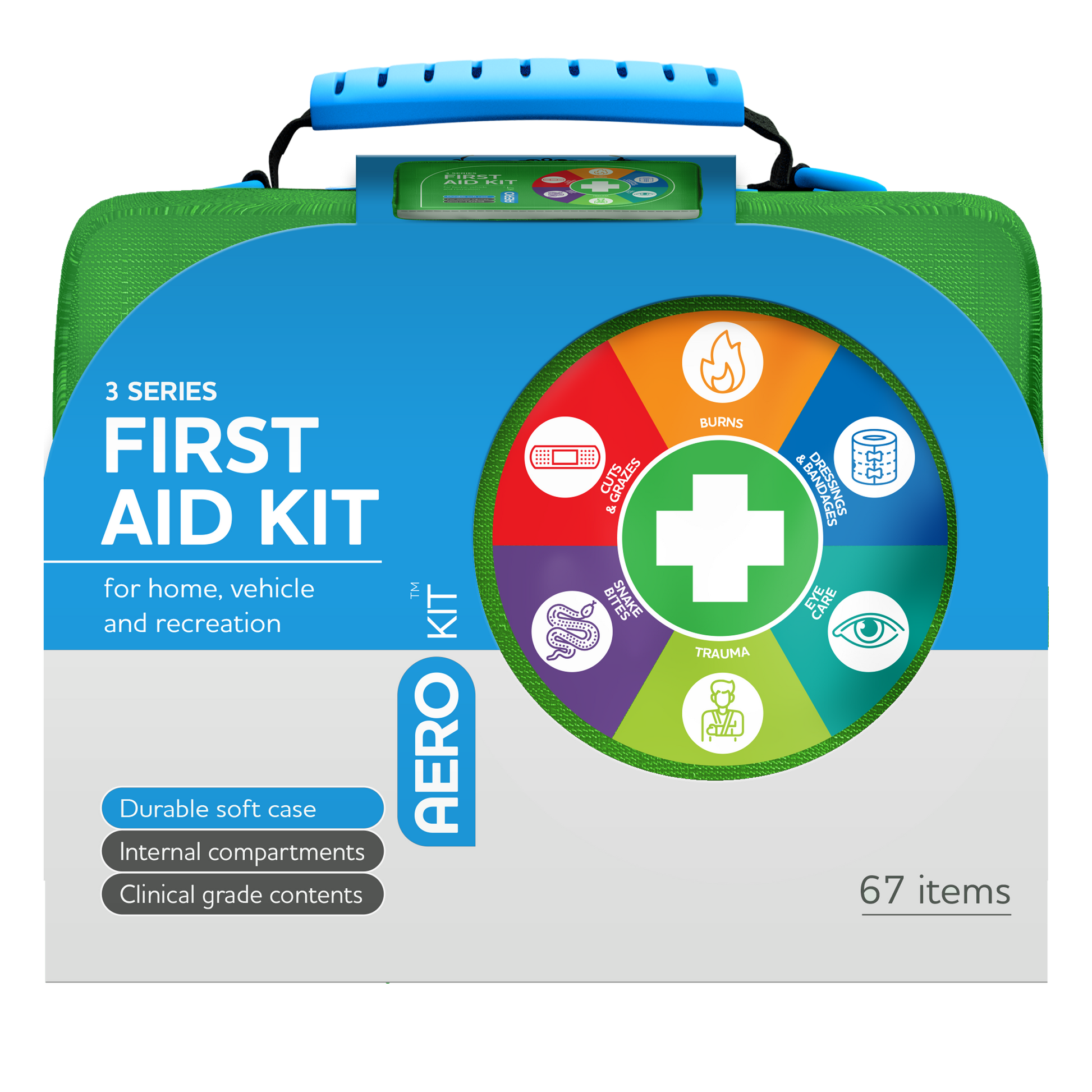 AeroKit 3 Series First Aid Kit Softpack Green portable green softpack