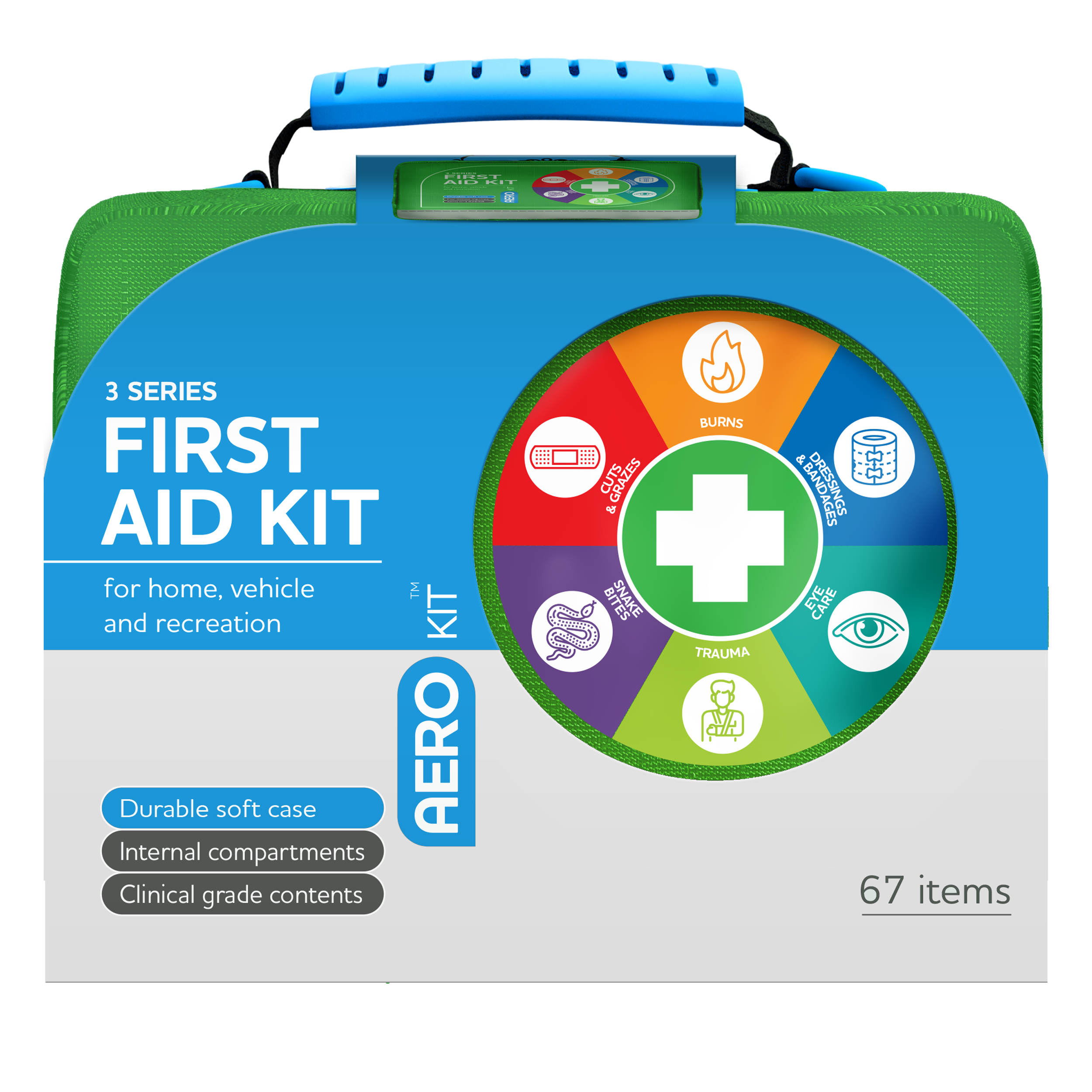 AeroKit 3 Series First Aid Kit Softpack Green portable green softpack