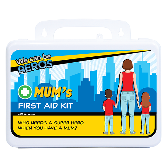 AeroKit Mum's 2 Series Plastic Waterproof First Aid Kit 21x7.5x13cm compact family kit