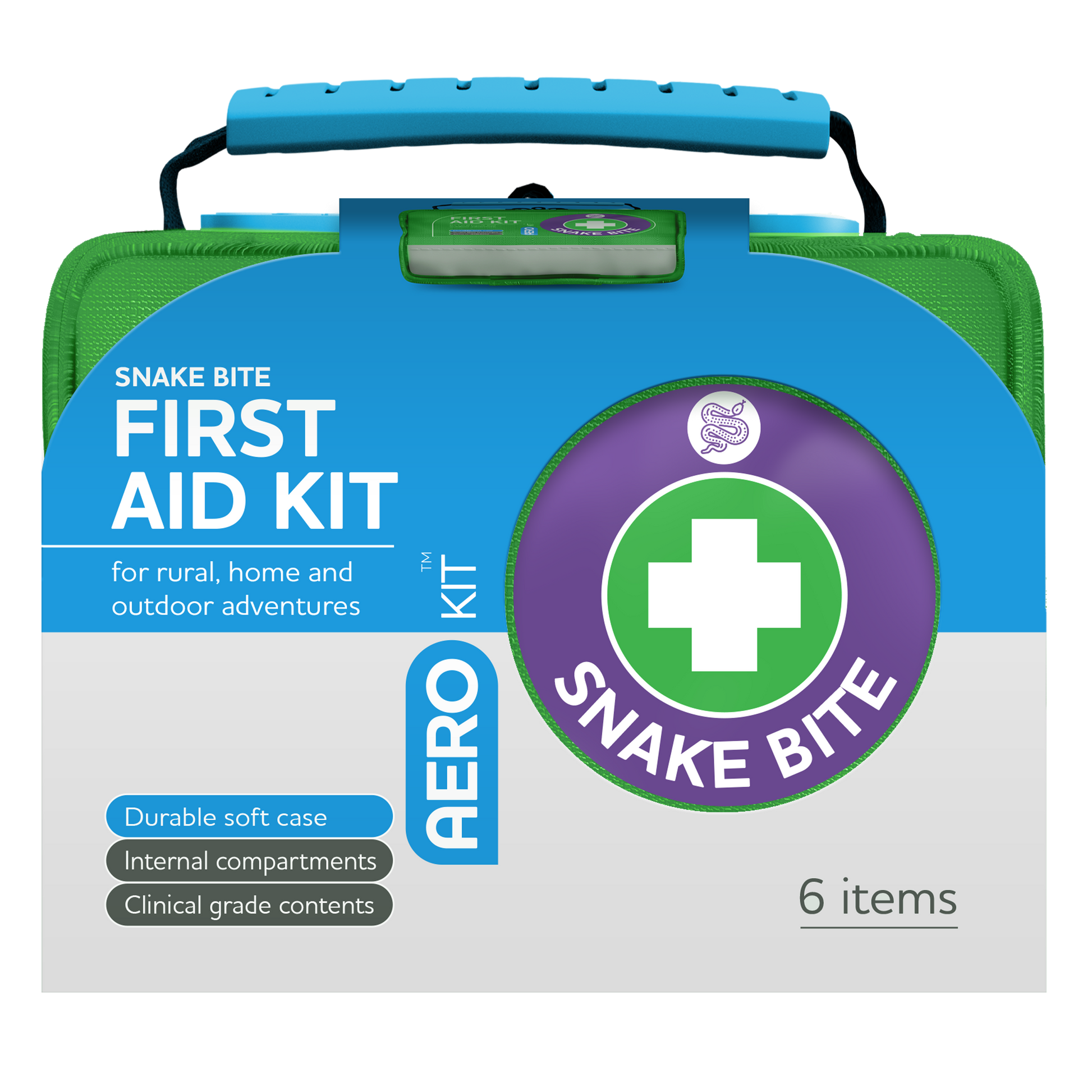 AeroKit Snake Bite First Aid Kit Softpack Green with pressure immobilisation bandages