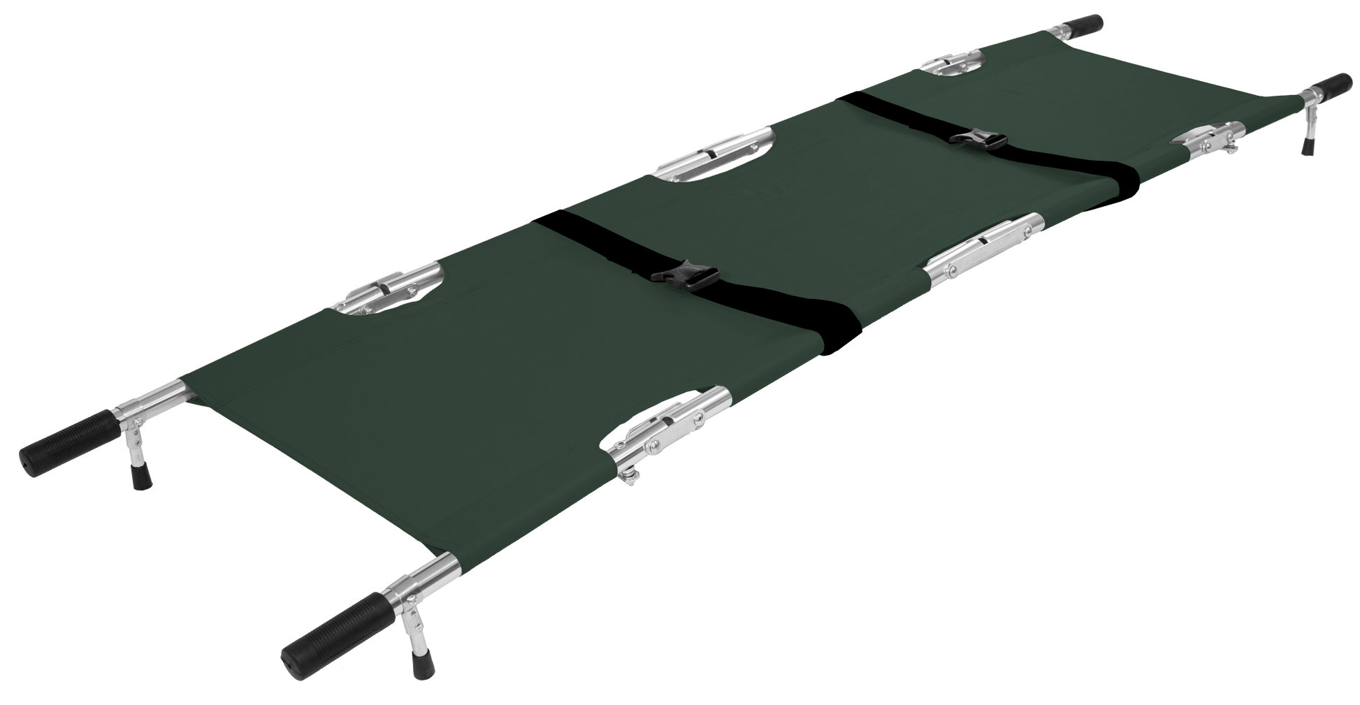 AeroRescue Alloy Quad-Fold Emergency Pole Stretcher with Carry Case lightweight folding rescue stretcher