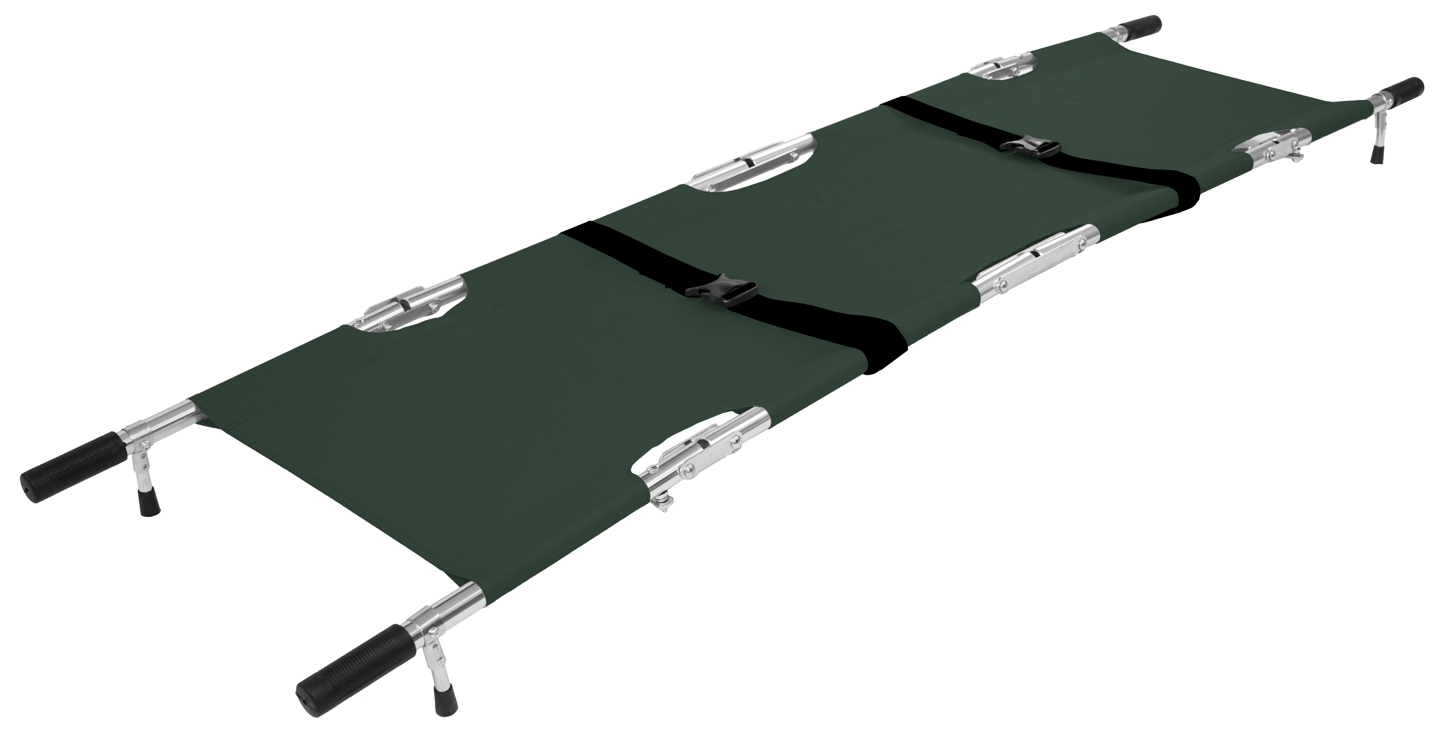 AeroRescue Alloy Quad-Fold Emergency Pole Stretcher with Carry Case lightweight folding rescue stretcher