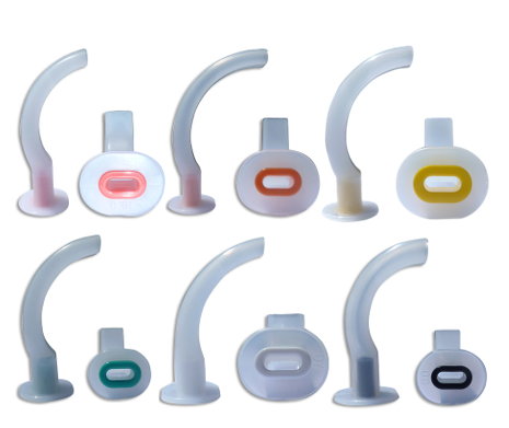 AeroRescue Guedel Airway Size 0-5 pack of 6 assorted sterile Guedel airways for paediatric and adult airway management
