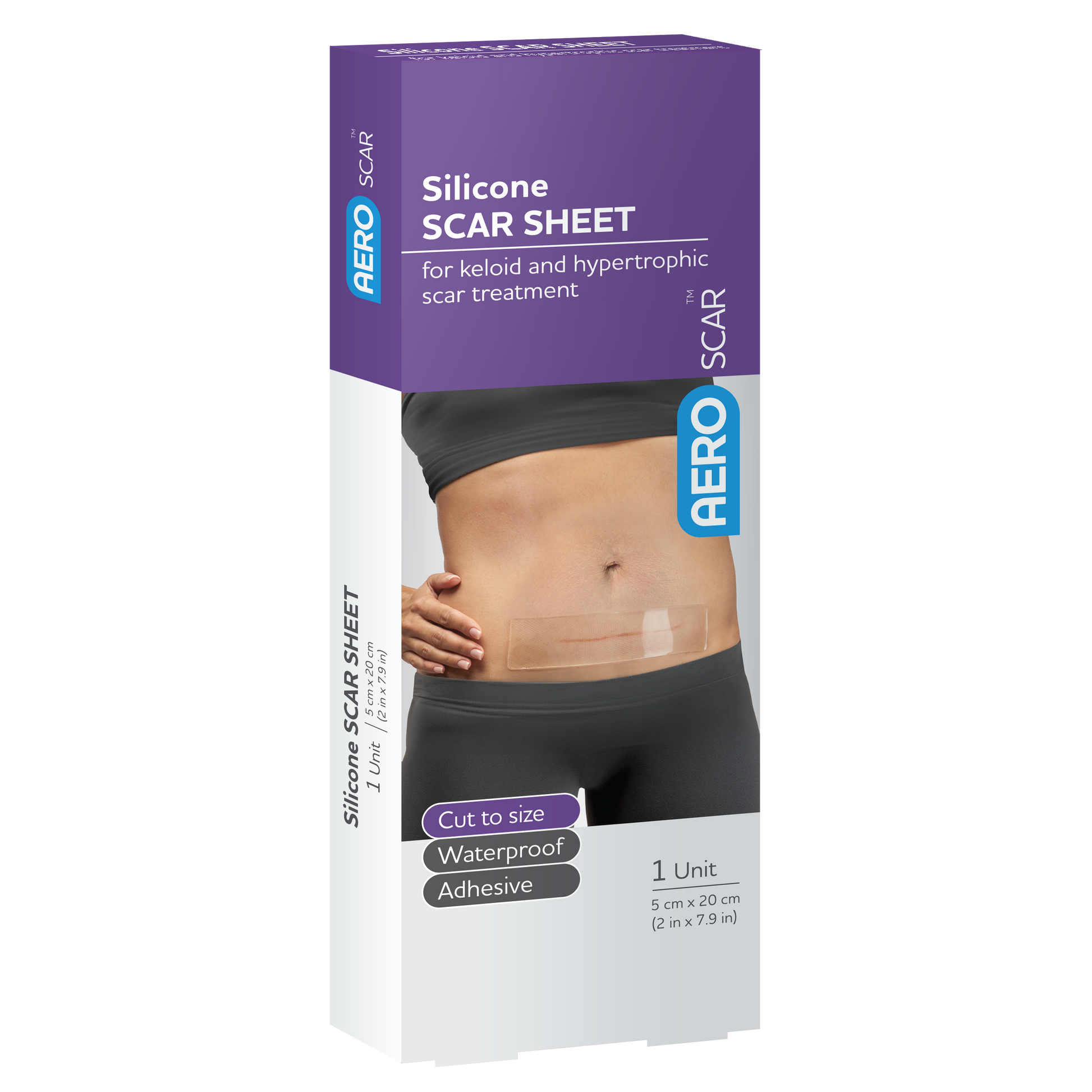 AeroScar Silicone Scar Sheet 5cm x 20cm reusable silicone scar treatment sheet