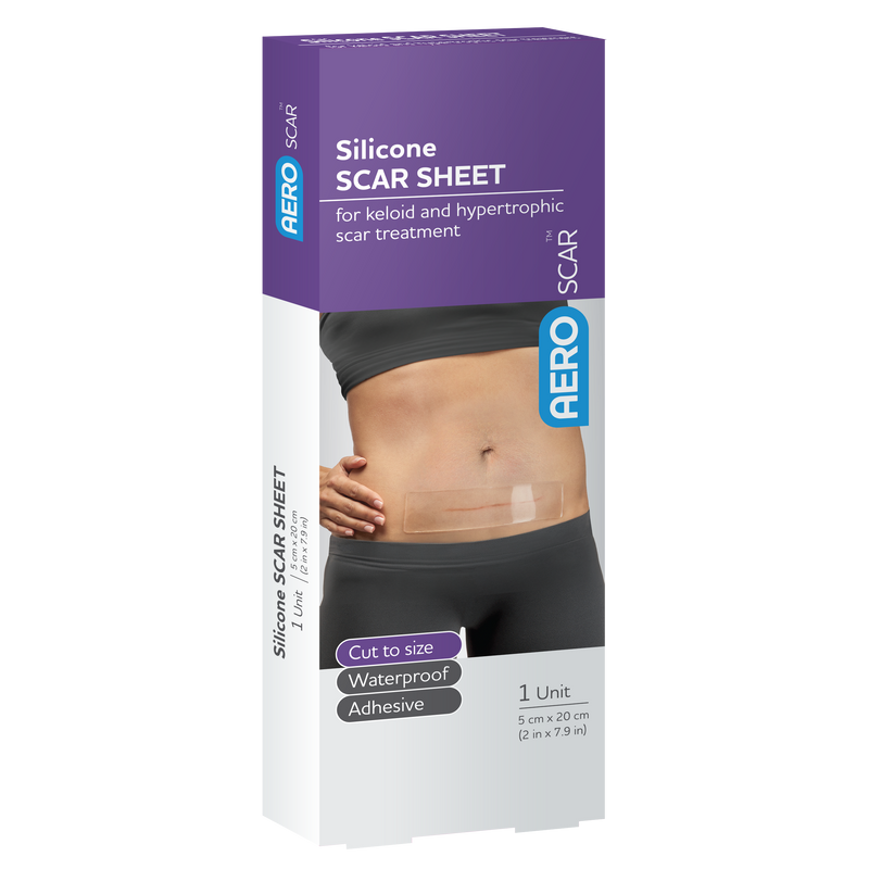 AeroScar Silicone Scar Sheet 5cm x 20cm reusable silicone scar treatment sheet
