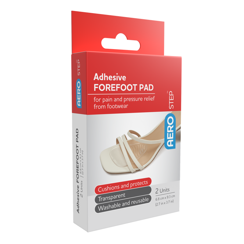 AeroStep Adhesive Forefoot Pad 68 x 93mm Box 2 self-adhesive cushioning pad for metatarsal pressure relief