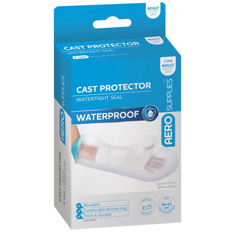 AeroSupplies Cast Protector Adult Short Arm waterproof reusable seal for cast protection