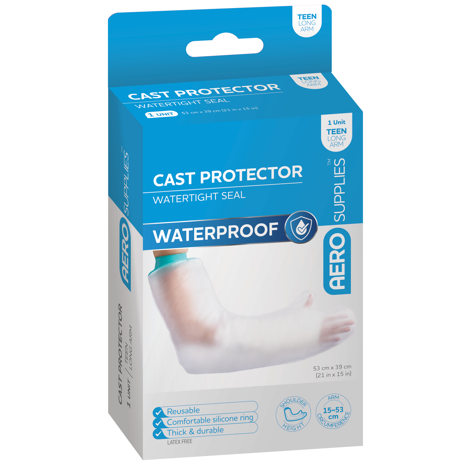 AeroSupplies Cast Protector Teenage Long Arm reusable waterproof cast protector