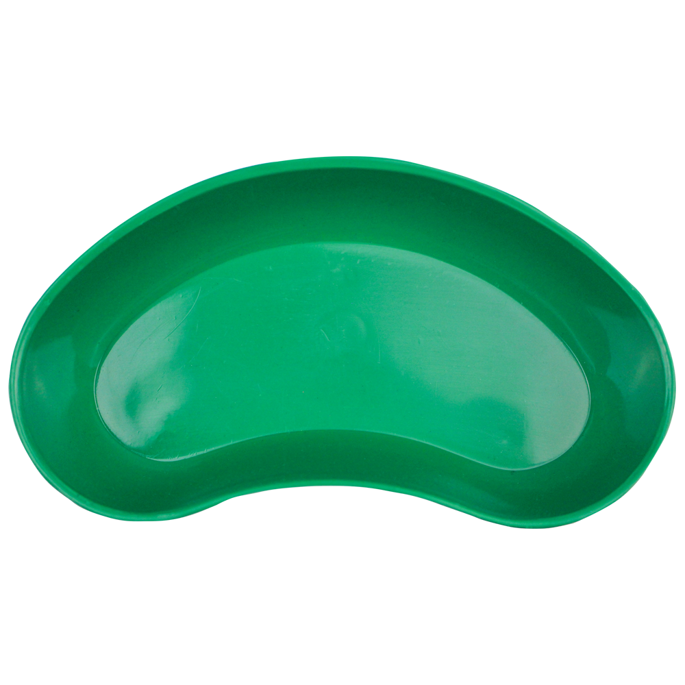 AeroSupplies Disposable Green Plastic Kidney Dish 200mL single-use clinical dish