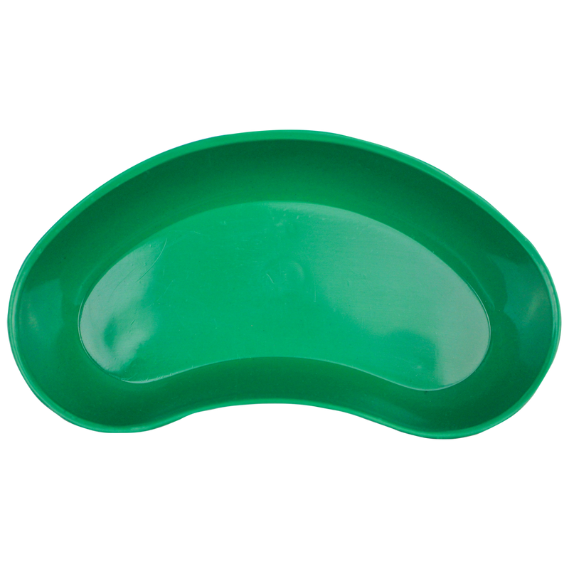 AeroSupplies Disposable Green Plastic Kidney Dish 200mL single-use clinical dish