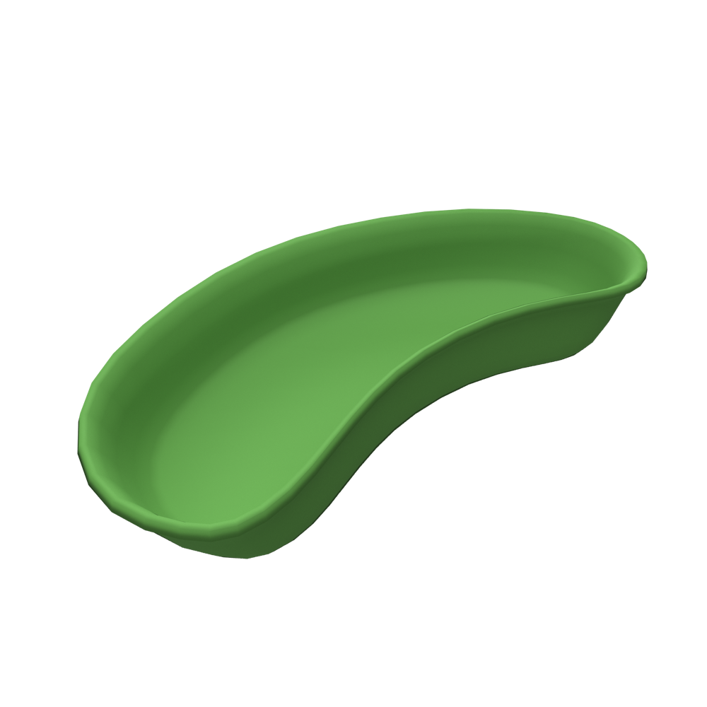 AeroSupplies Disposable Green Plastic Kidney Dish 700mL 230mm large green kidney dish