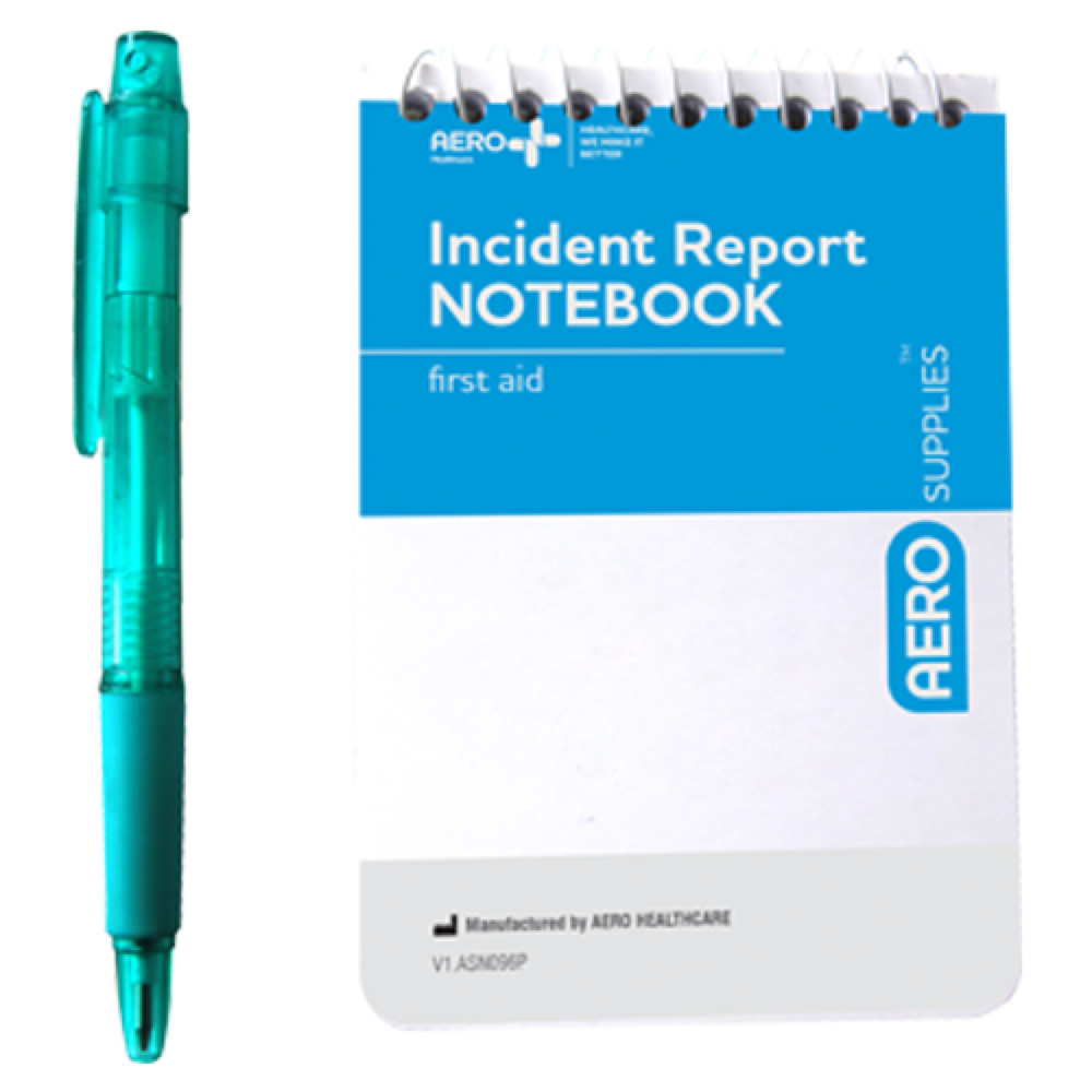 AeroSupplies First Aid Notebook with Pen first aid incident documentation notebook
