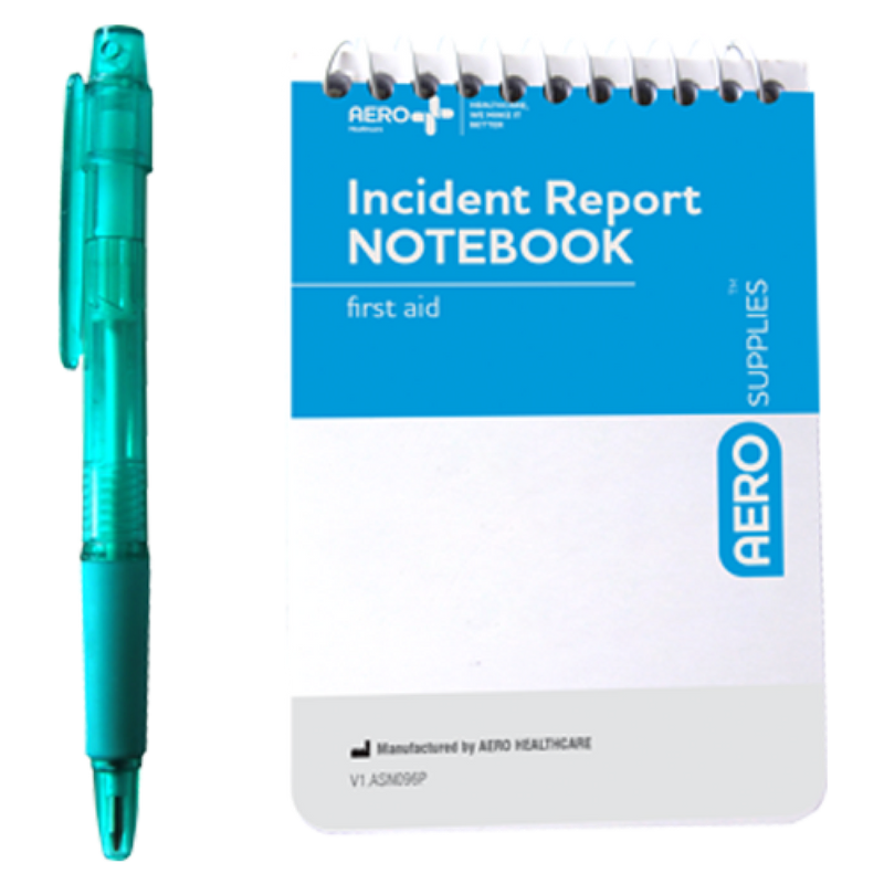 AeroSupplies First Aid Notebook with Pen first aid incident documentation notebook