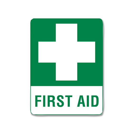 AeroSupplies First Aid Sticker 10 x 14cm compact self-adhesive first aid kit location sticker